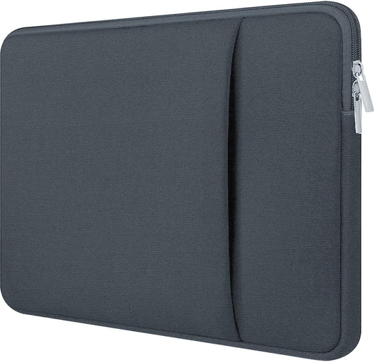 Dyazo Laptop Sleeve 15.6 inch Case, Water Repellent Polyester Neoprene Case with Accessory Pocket Compitable for MacBook, Dell, Lenovo & Other laptops, Notebooks Grey, (OnePOCKET 15.6 Grey)