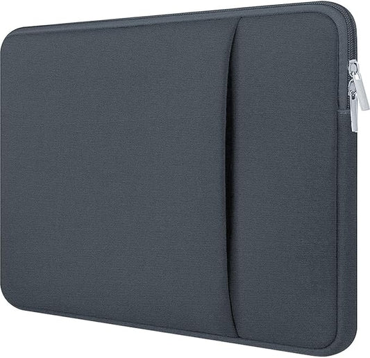 Dyazo Laptop Sleeve 15.6 inch Case, Water Repellent Polyester Neoprene Case with Accessory Pocket Compitable for MacBook, Dell, Lenovo & Other laptops, Notebooks Grey, (OnePOCKET 15.6 Grey)
